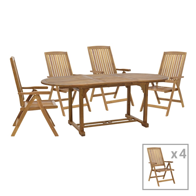 Set 5 buc masă și scaune de grădină Zerco-Sopho Maro 200x100x75 cm