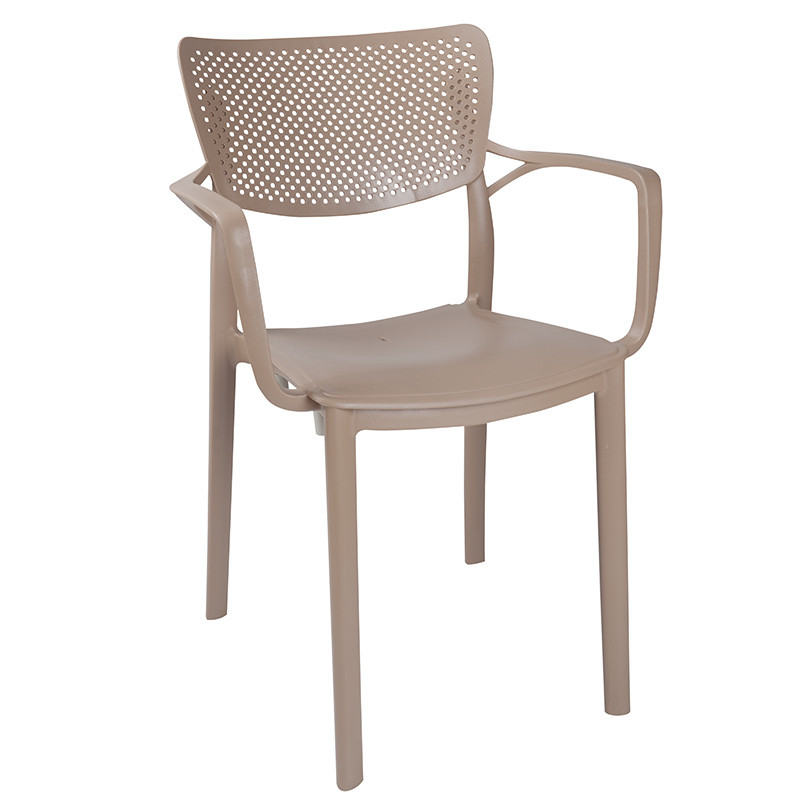 Set de gradina masa si scaune Groovy, Frontline set 5 piese plastic cappuccino 80x80x74.5 cm