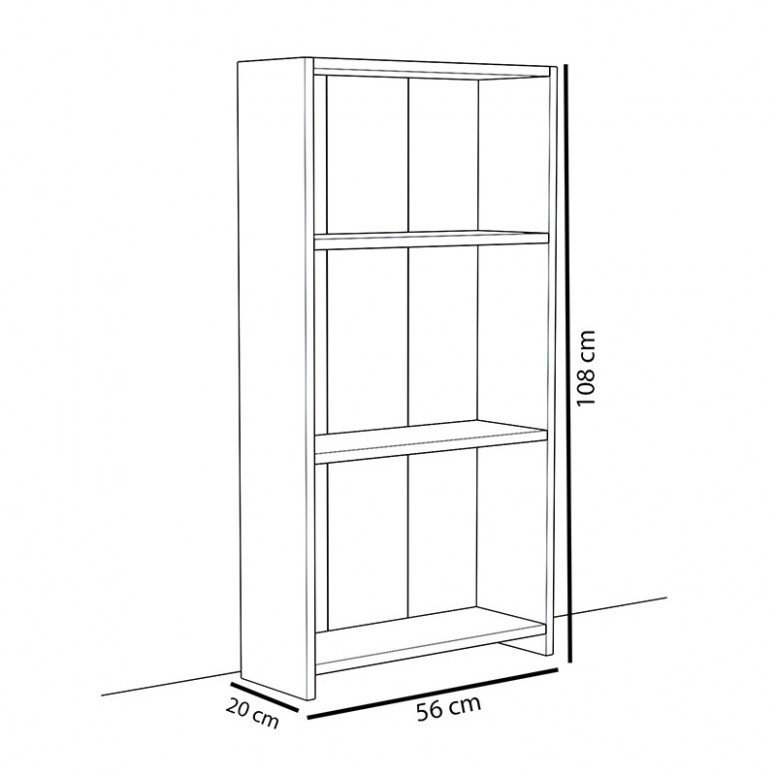 Biblioteca Ferma Alb 56x20x108 cm