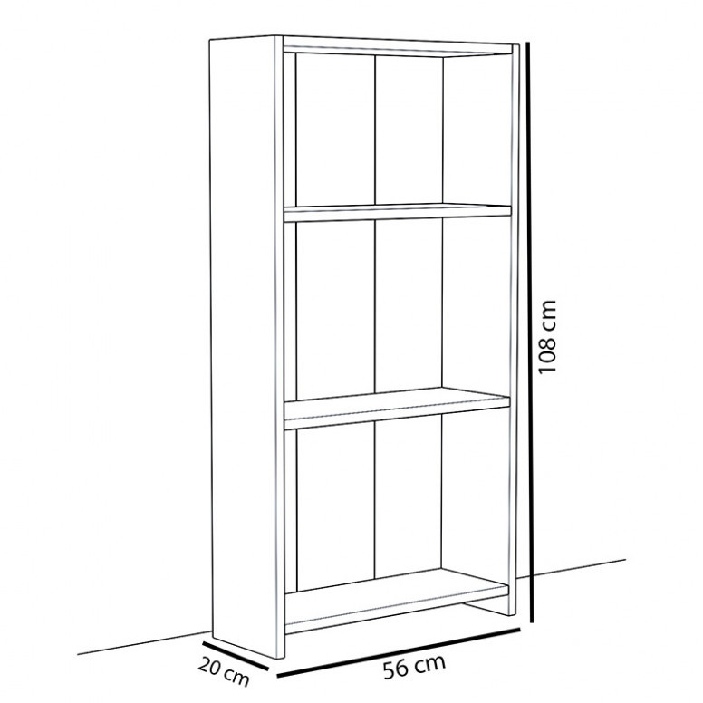 Biblioteca Linet Sonoma-Alb 56x20x108 cm