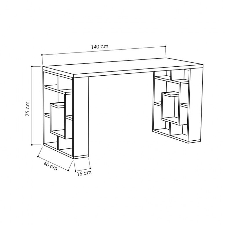 Birou Labirent Alb 140x60x75 cm