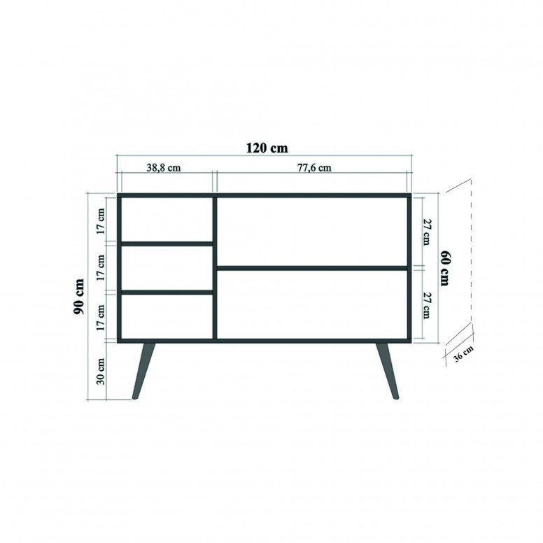 Consola MEGA-723 Sonoma Oak