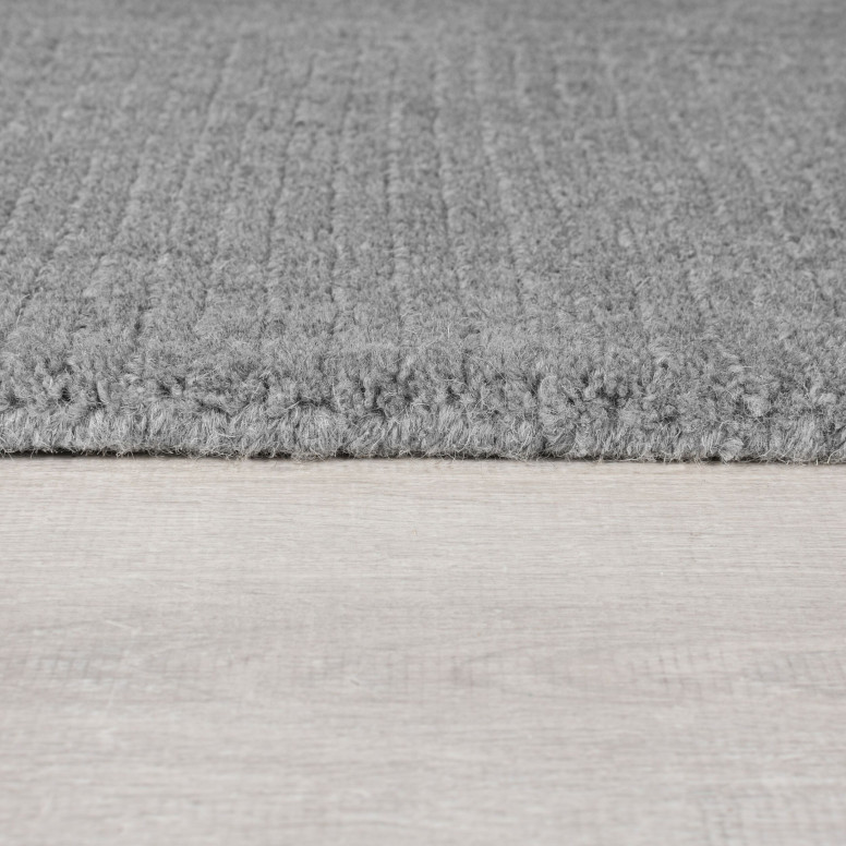 Covor Textured Wool Border GREY MARL 160X230 cm, Flair Rugs