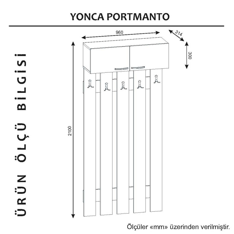 Cuier pentru Hol Yonca - Alb