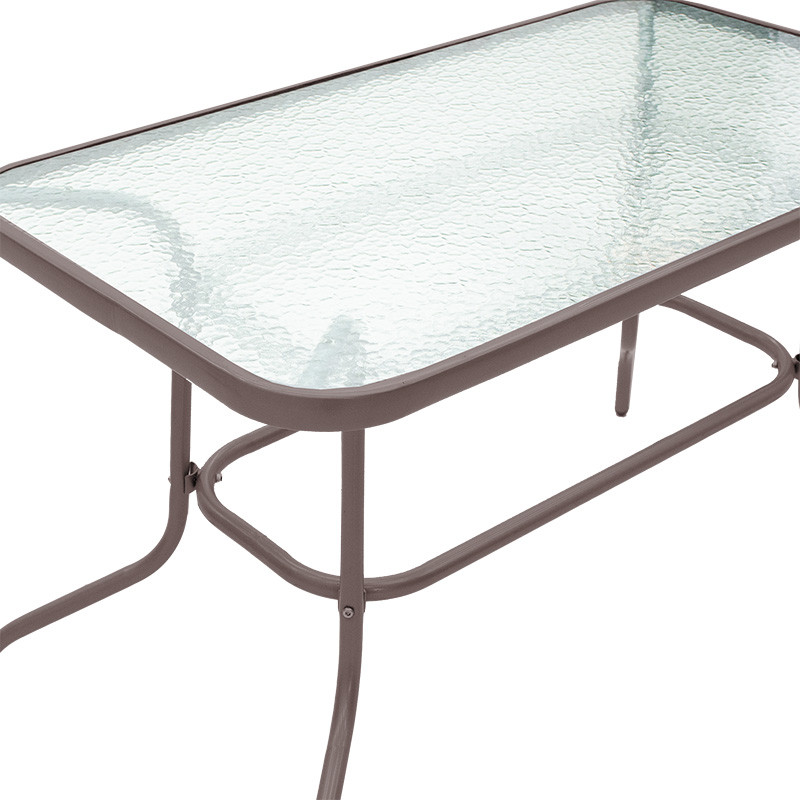 Masa exterior Vallor din metal maro-sticla 110x60x70cm