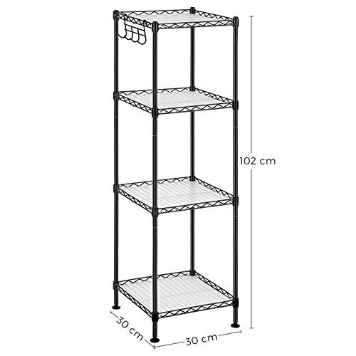 Raft de depozitare, Songmics, Negru-Alb, 30x30x102 cm