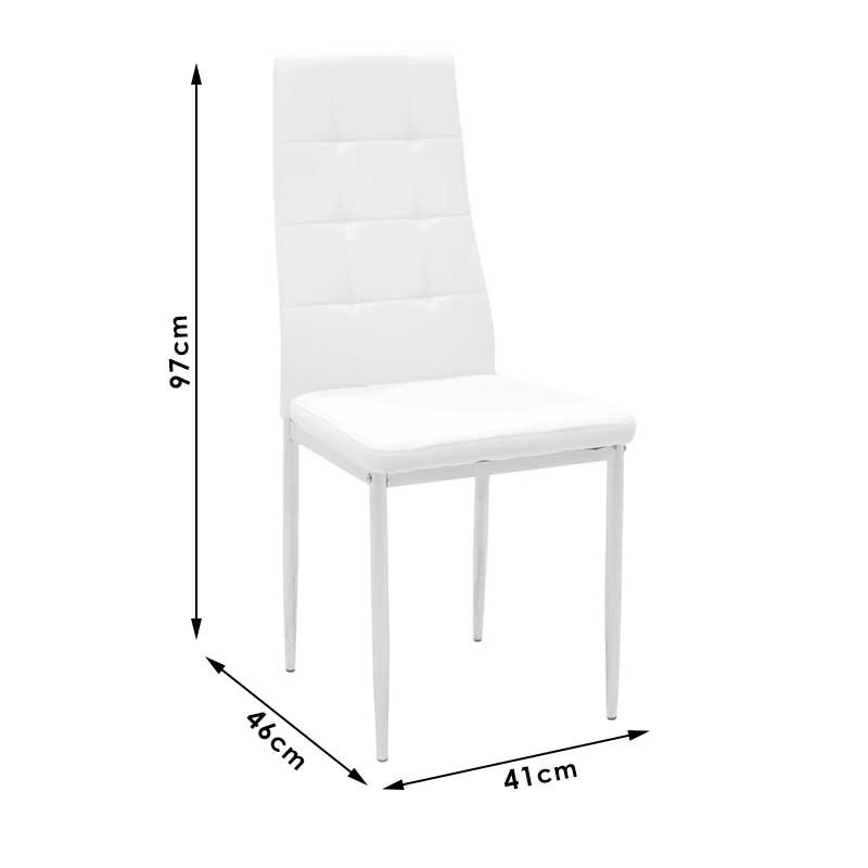 Scaun Cube piele ecologica negru - picior crom