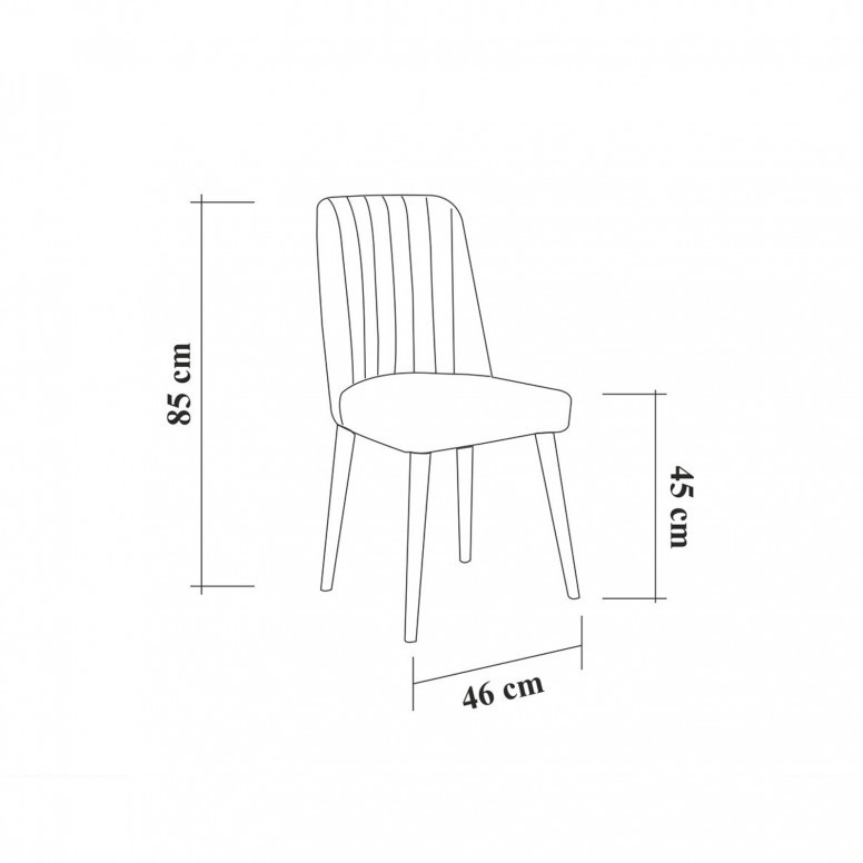 Scaun Vina 1048 - Albastru, Walnut