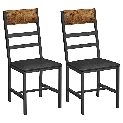 Set 2 scaune dining, Vasagle, Negru, 41.7x42.9x95 cm