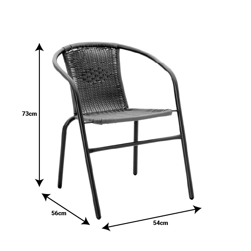 Set 3 buc masă și scaune de grădină Obbi-Watson Maro 60x60x70 cm