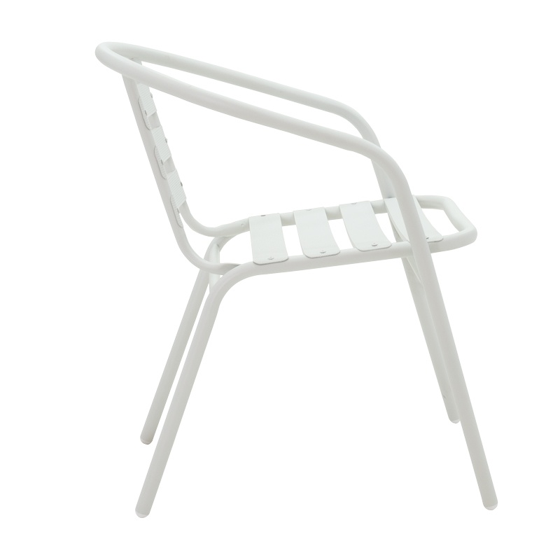 Set 3 buc masă și scaune de grădină Tade-Watson Alb 60x60x70 cm