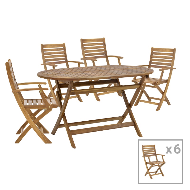 Set 7 buc masă și scaune pliabile de grădină Gorpo-Falov Maro 130x80x72 cm