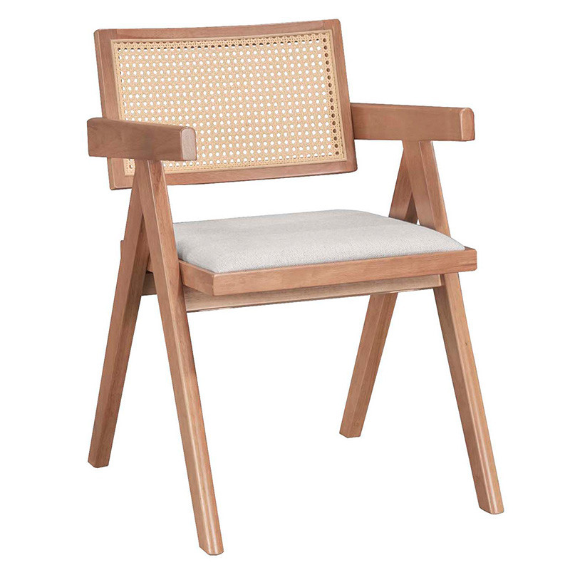 Set masa si scaune pentru sufragerie Winslow Ι set 7 piese lemn de arbore de cauciuc, culoarea nuc deschis 160x85x75cm
