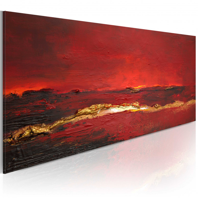 Tablou pictat manual - Redness of the ocean 100x40 cm