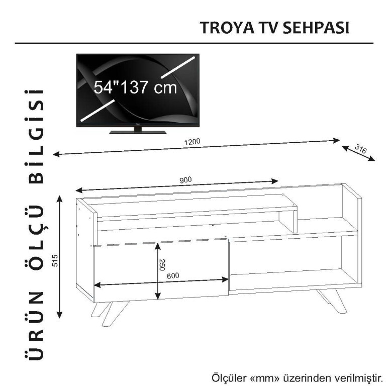 Comoda TV Troya - Alb