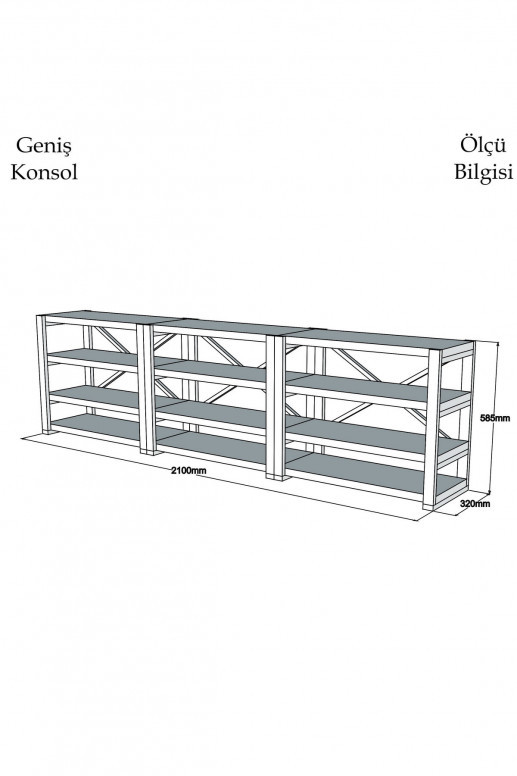 Consola Prof Walnut-Negru