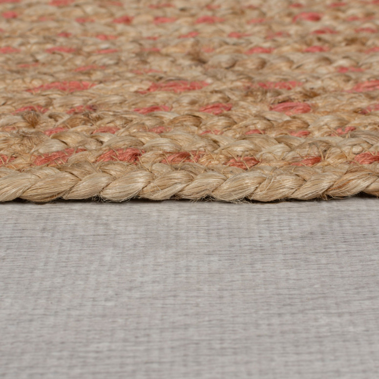 Covor Capri Jute Circle Natural/Corai 180X180 cm, rotund, Flair Rugs