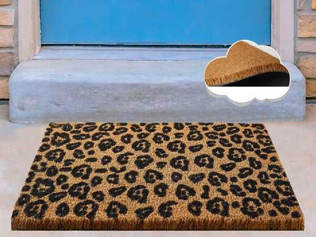 Covoras Intrare Black Leopard, 40x60 cm, din Fibre de Cocos