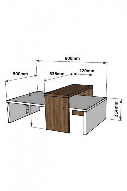 Masuta de Cafea Glow - Alb, Walnut