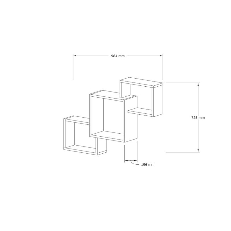 Raft Suspendat Byran, Alb, 98x20x73cm