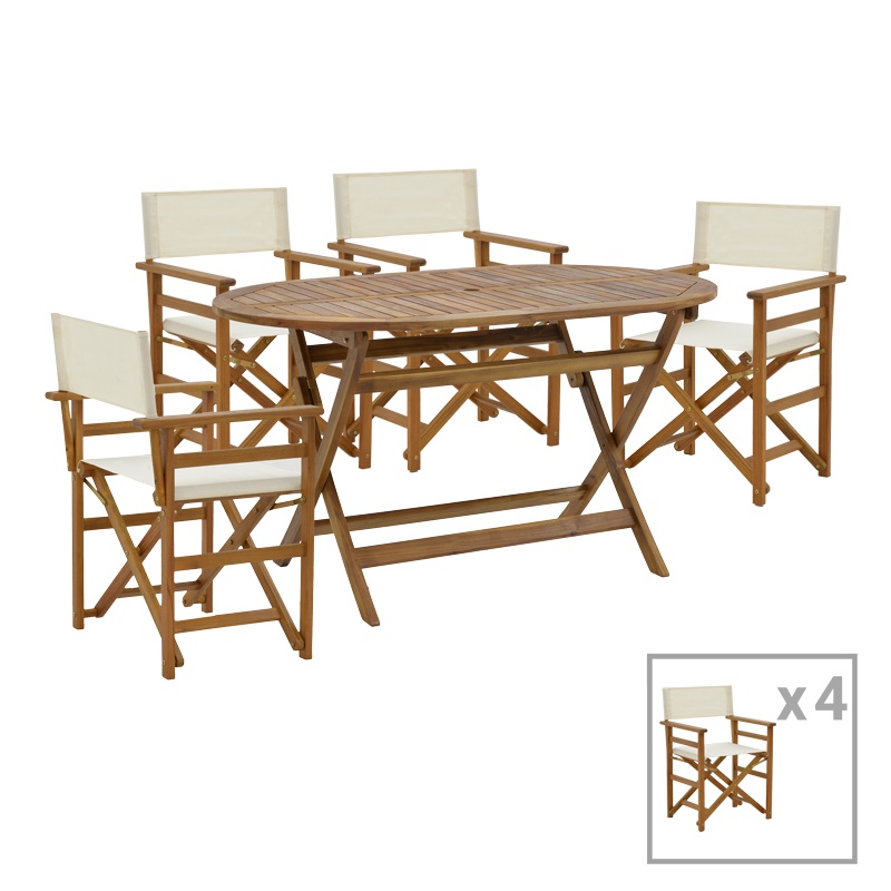 Set 5 buc masă și scaune pliabile de grădină Bistrual-Favlov Maro 130x80x72 cm