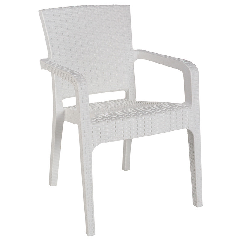 Set de gradina masa si scaune Groovy-Halcyon set 3 piese plastic alb 80x80x74.5cm
