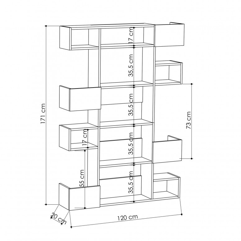 Biblioteca Niho Oak-Antracit