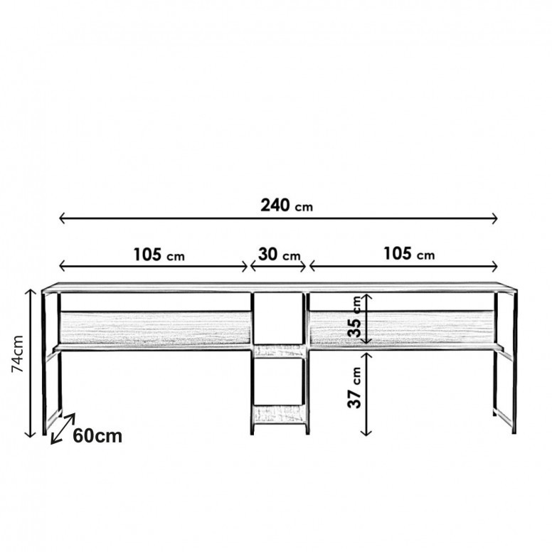 Birou Buyuk Boy Walnut - 4 | YEO