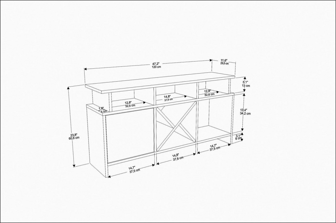 Comoda TV Auburn - Antracit, Oak