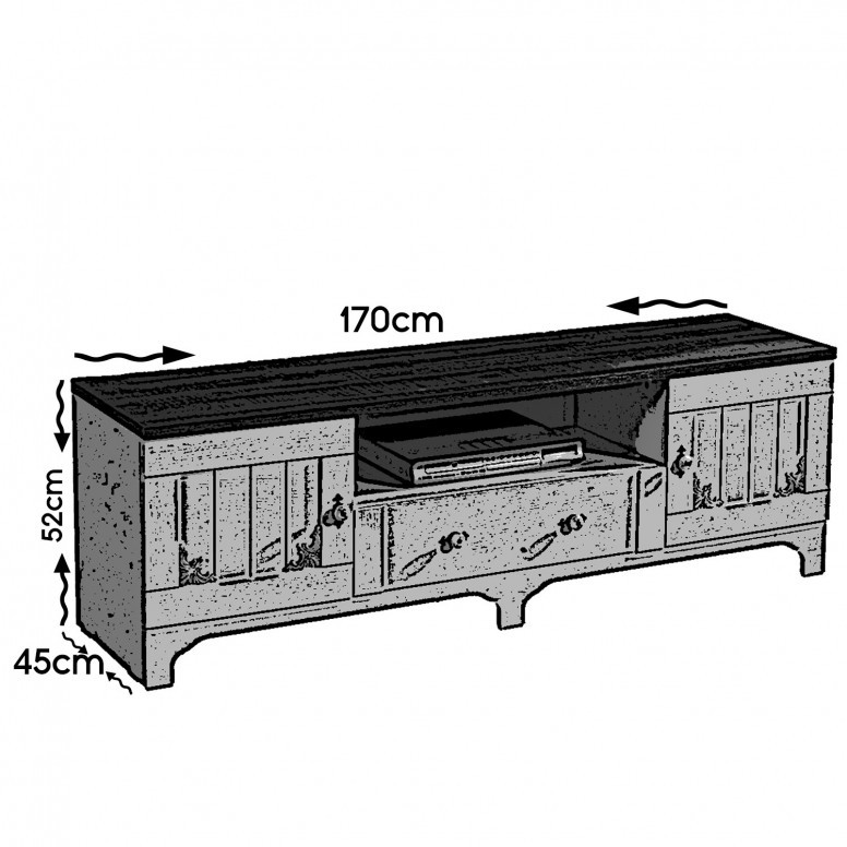 Comoda TV Gazel170Lk Alb-Maro
