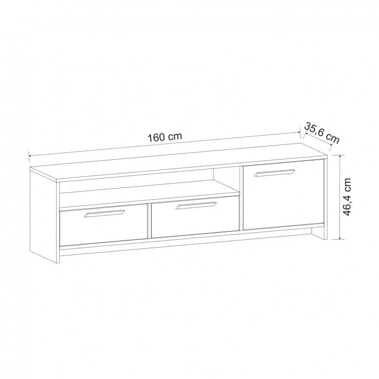 Comoda TV Tyson - Oak, Antracit