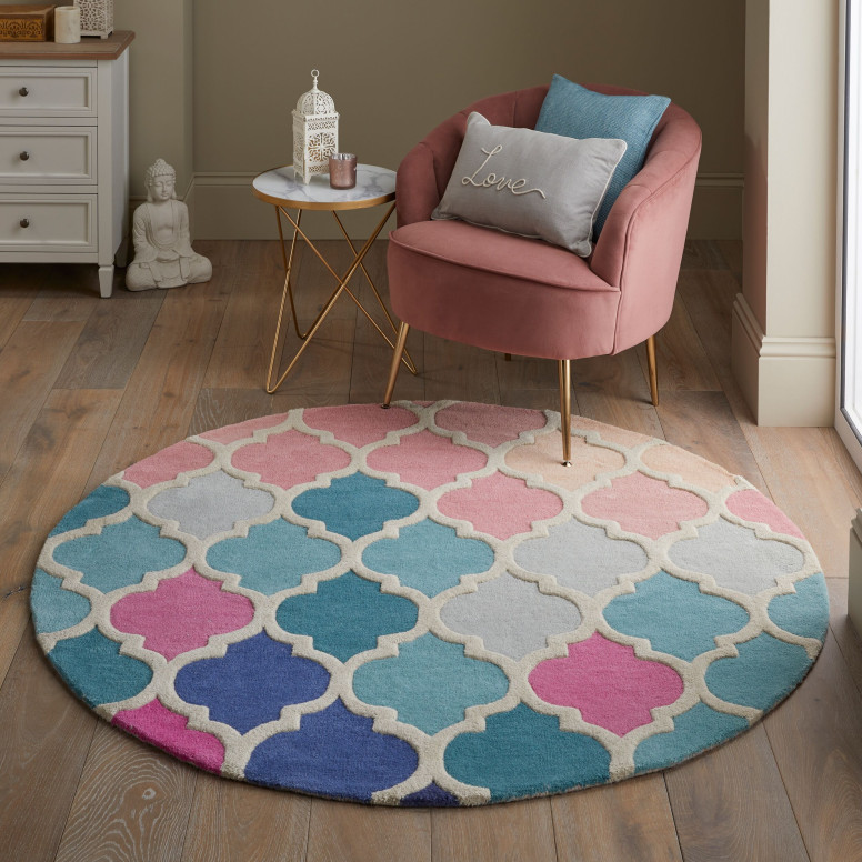 Covor Rosella Roz/Albastru 160X160 cm, rotund, Flair Rugs