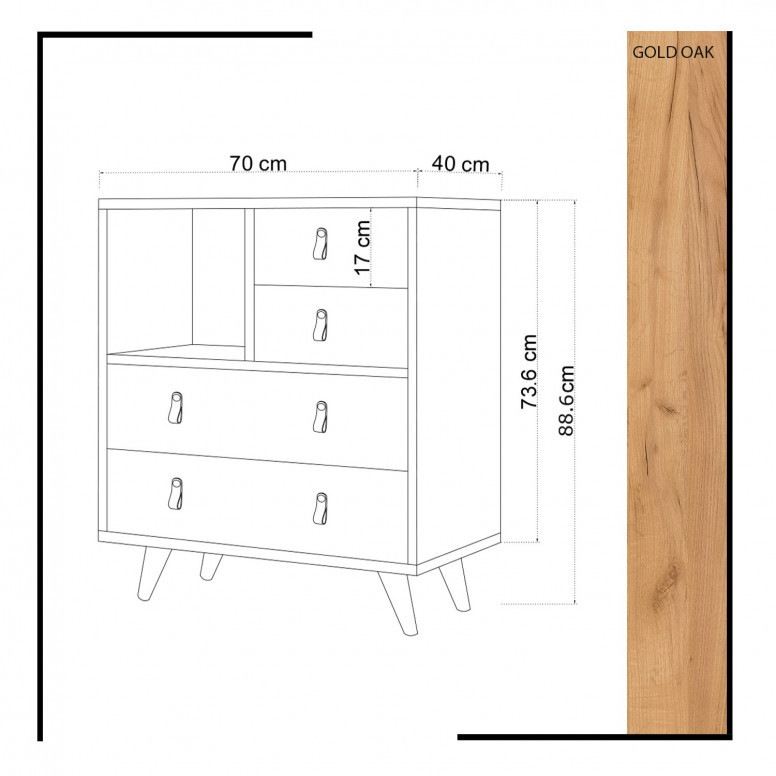 Dulap Dressing Fallow Oak-Alb