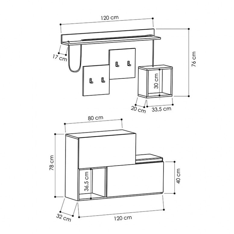 Dulap Pantofi Holdon In Culoare Antracit-Natural Cu O Capacitate De 12 Perechi 120x32x78 cm