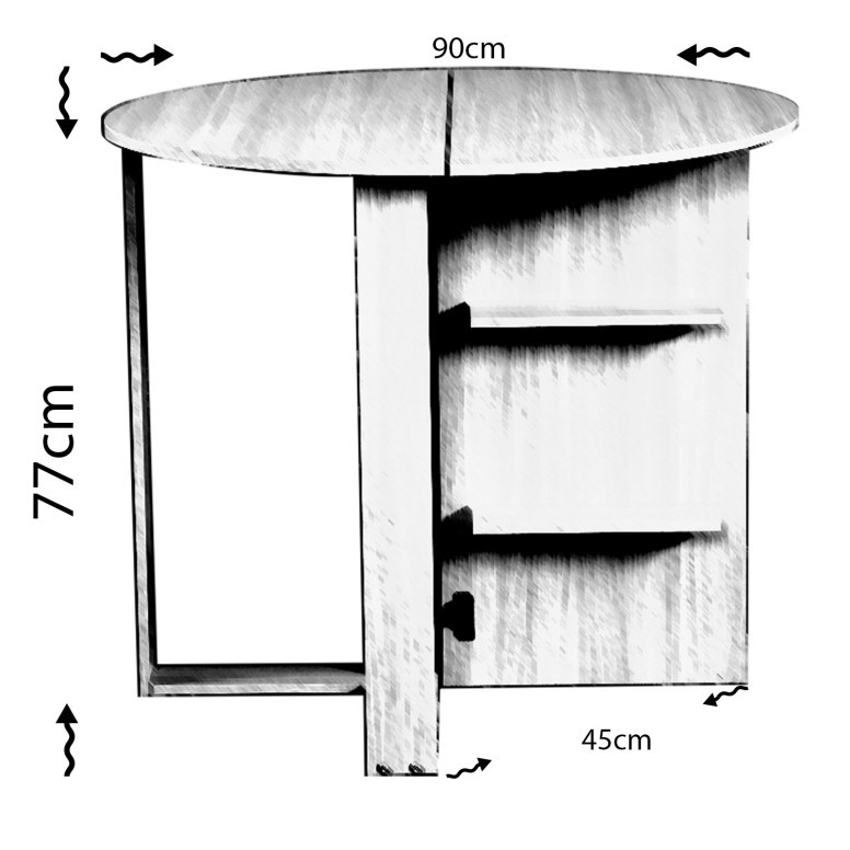 Masa Pliabila Middle - Oak