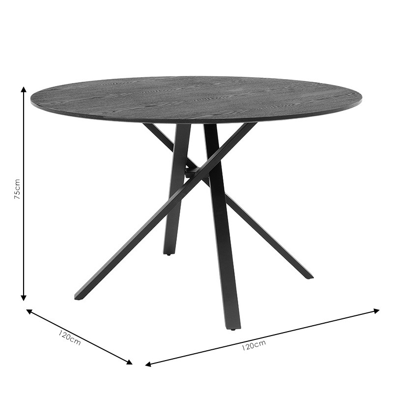 Masa rotunda Cerco MDF negru D120x75cm