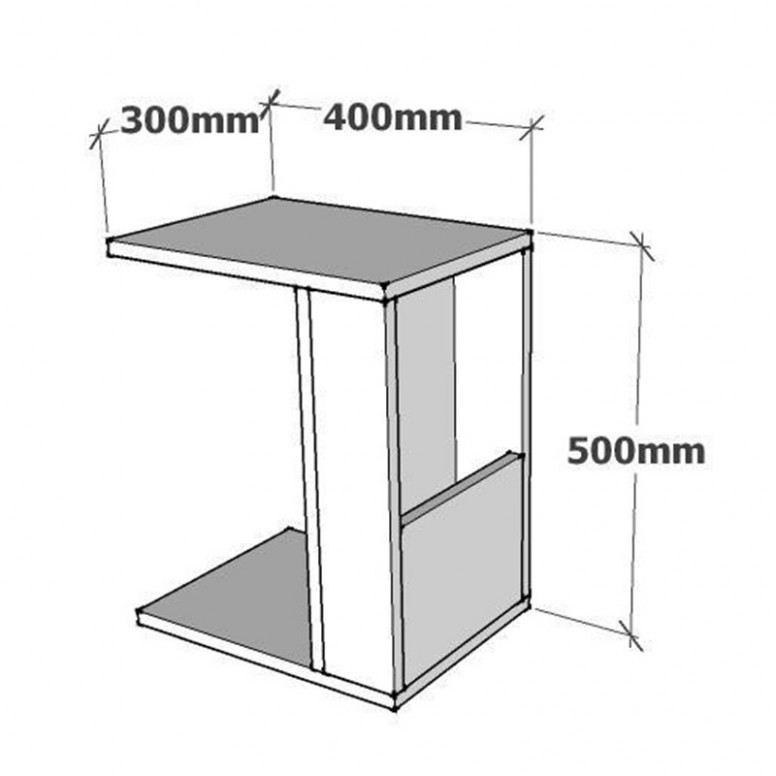 Masuta Auxiliara Zane Antracit 40x30x50 cm