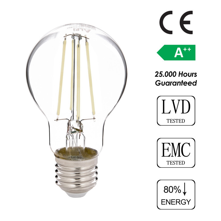 Bec Led E27 A60 - White Transparent