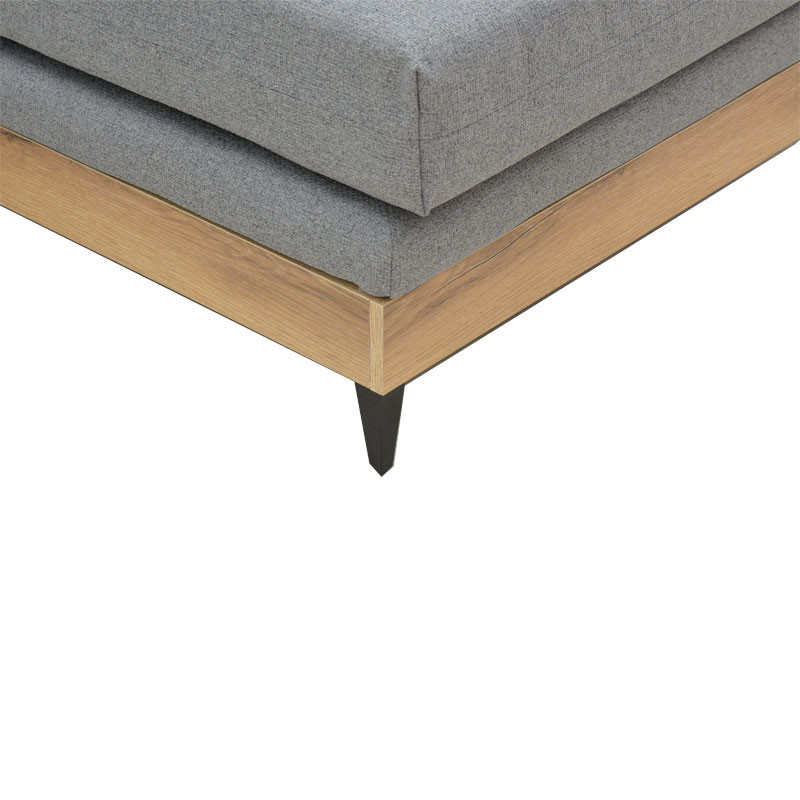 Coltar reversibil Mirabel material textil gri - lemn 250x184x100cm
