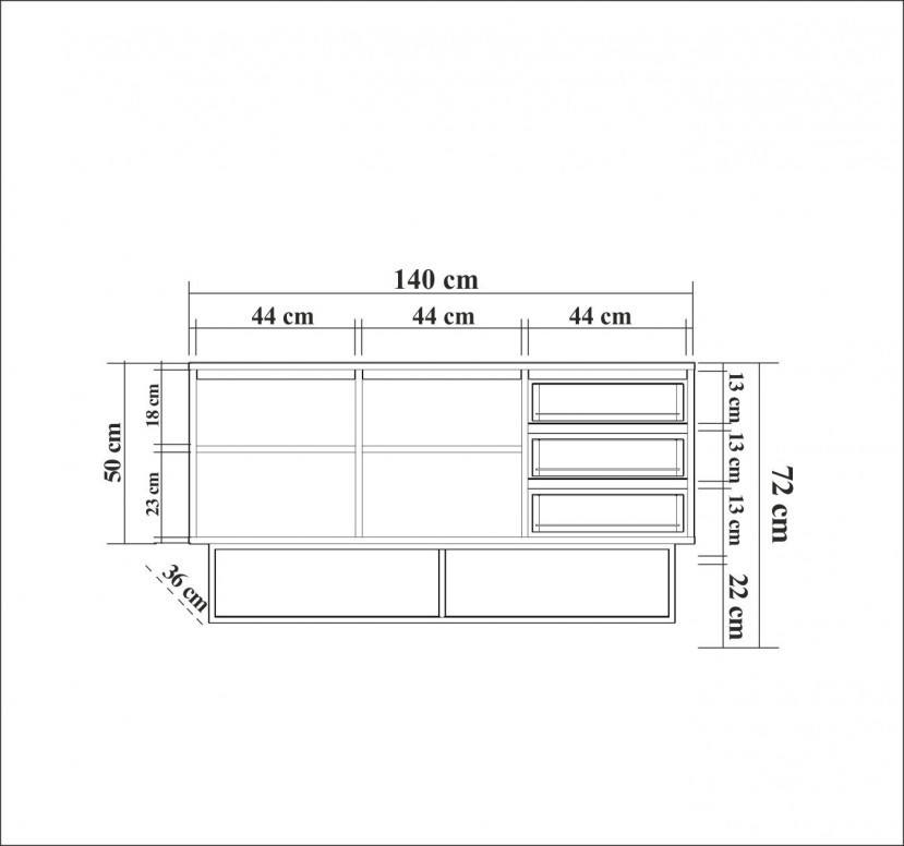 Consola Ruba Walnut-Negru