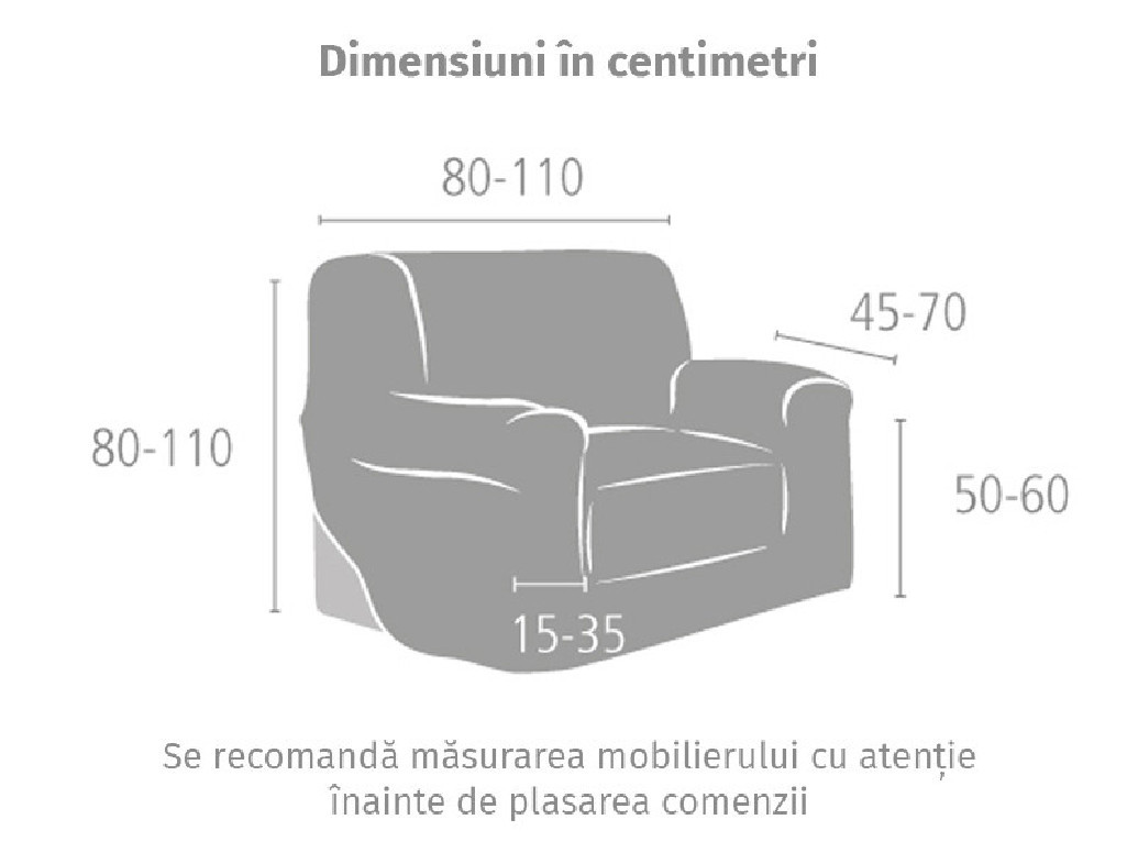 Husa Fotoliu cu Elastic, Atlas C11, 80-110 cm