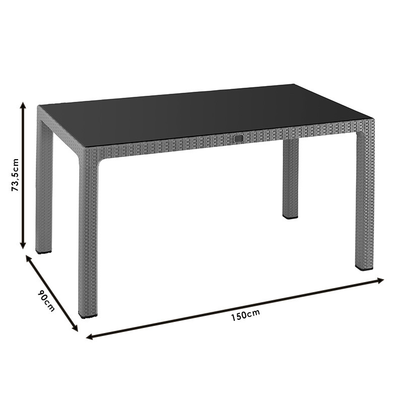 Masa exterior Explore cu protectie UV plastic culoare bej 150x90x73.5cm