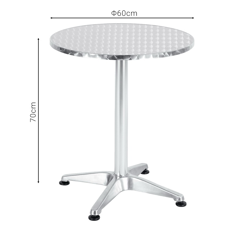 Set 3 buc masă și scaune de grădină Zircu-Lazo Argintiu 60x60x70 cm