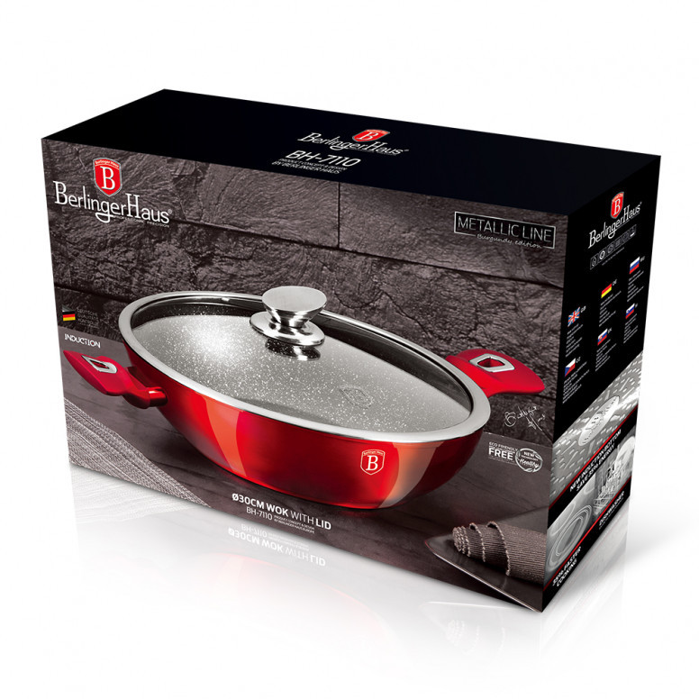 Tigaie Wok cu Capac, 30 cm, BH/7110