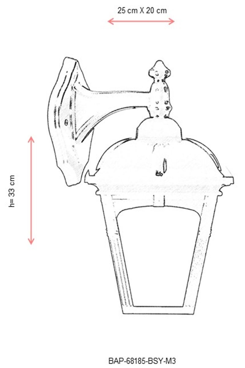 Aplica de perete exterior M3 Alb 25x20 cm