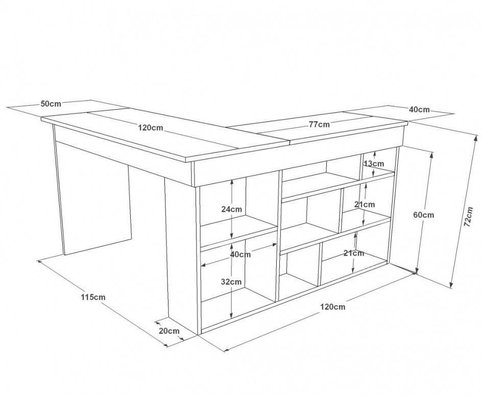 Birou CT5 Atlantic Pine-Alb