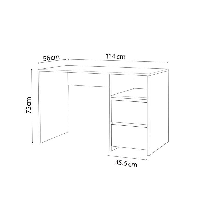 Birou de studiu Joniel melamina crem 114x56x75cm