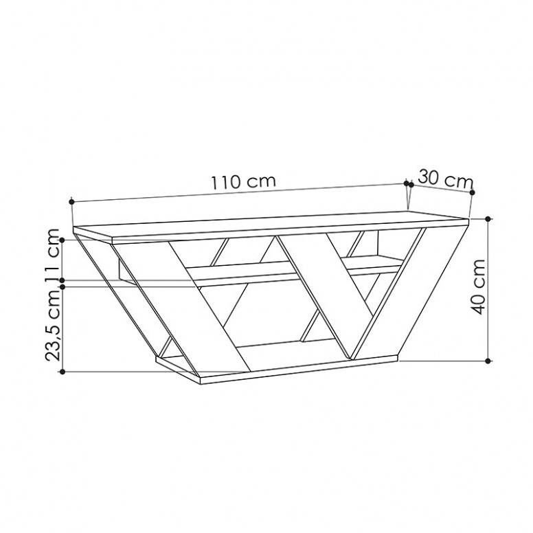 Comoda TV Pipralla Alb 110x30x40 cm