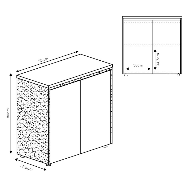 Consola Oscar nuc - antracit 80x40x80cm