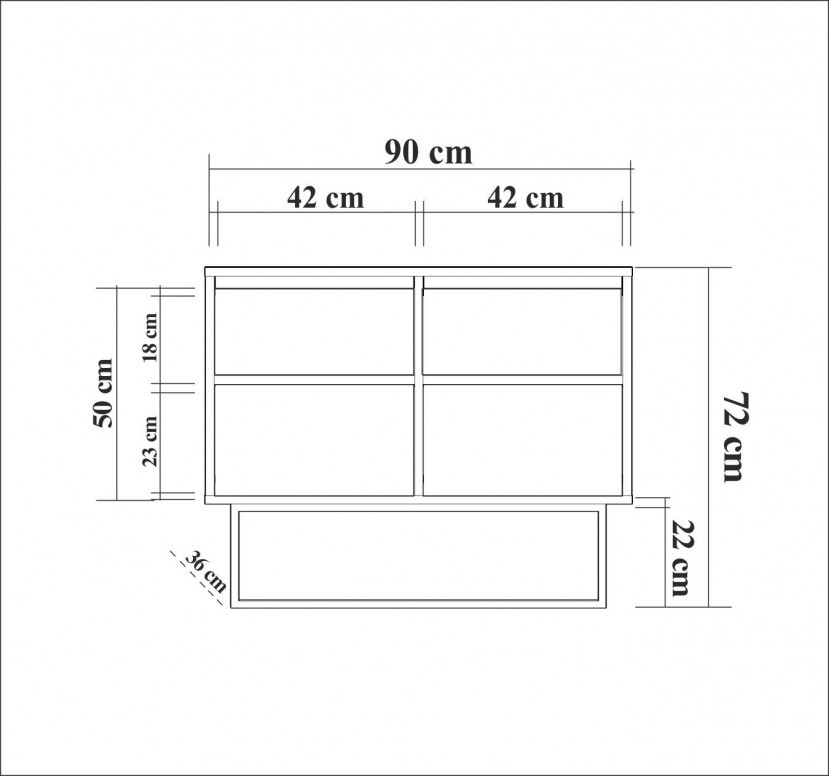 Consola Zuri Walnut-Negru